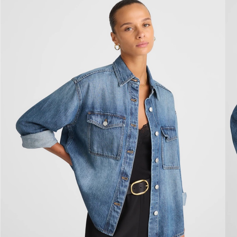 Madewell Denim Oversized Shirt-Jacket Bouvier Wash size small sold out online